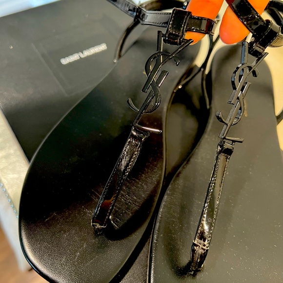 SAINT LAURENT LOGO SANDAL - Picture 1 of 3